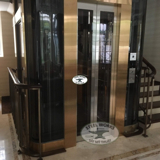 Lan Can Cầu Thang Đồng Thau - khu SALA Quận 2 HCM. Brass StairCase Railing - Sala D2 HCM City